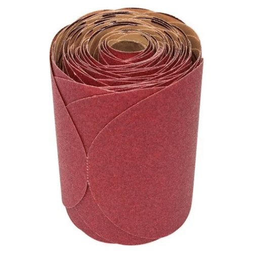 3M 01109 6" 320 Grit Red PSA Abrasive Disc, 100 per Roll - VirtuColor Supply
