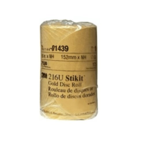3M 01439 6 in 180 Grit Gold PSA Sanding Disc Roll, 175 per Roll - VirtuColor Supply