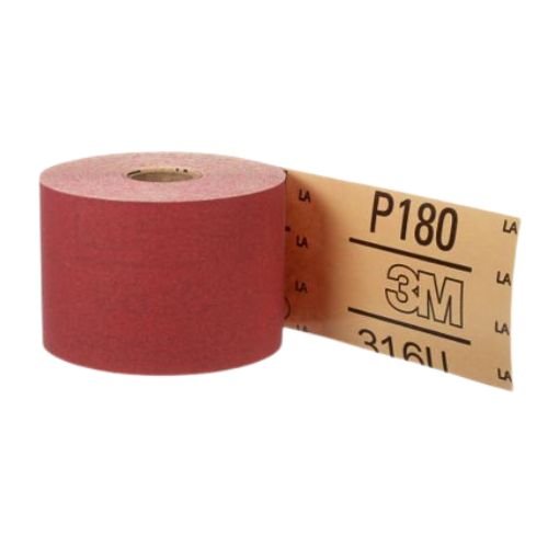 3M 01685 2.75" 180 Grit Red PSA Abrasive Sheet Roll, 25 yd - VirtuColor Supply