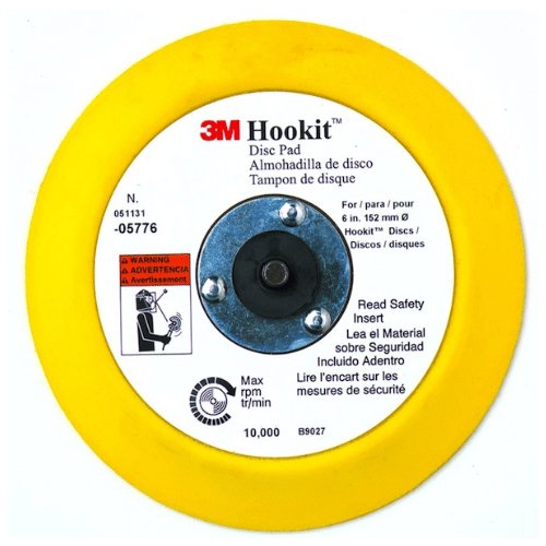 3M 05576 6 in PSA Back - Up Pad for Sanding Discs, 5/16 - 24 Arbor - VirtuColor Supply