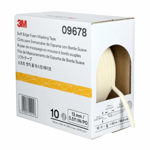 3M 09678 1/2" Soft Edge Masking Tape, 50 m Roll - VirtuColor Supply