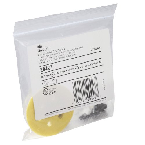 3M 20427 3 in Hookit Back - Up Pad for Sanding Discs, with Adapters - VirtuColor Supply