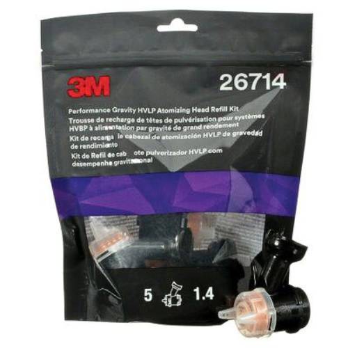 3M 26714 1.4 mm Orange Atomizing Head Refill Kit, 5 pk - VirtuColor Supply