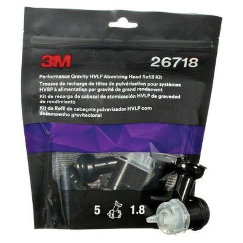 3M 26718 1.8 mm Clear Atomizing Head Refill Kit, 5 pk - VirtuColor Supply