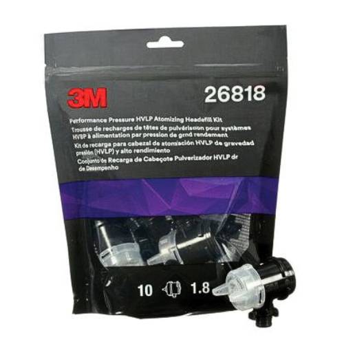3M 26818 1.8 mm Clear Atomizing Head Refill Kit, 10 pk - VirtuColor Supply