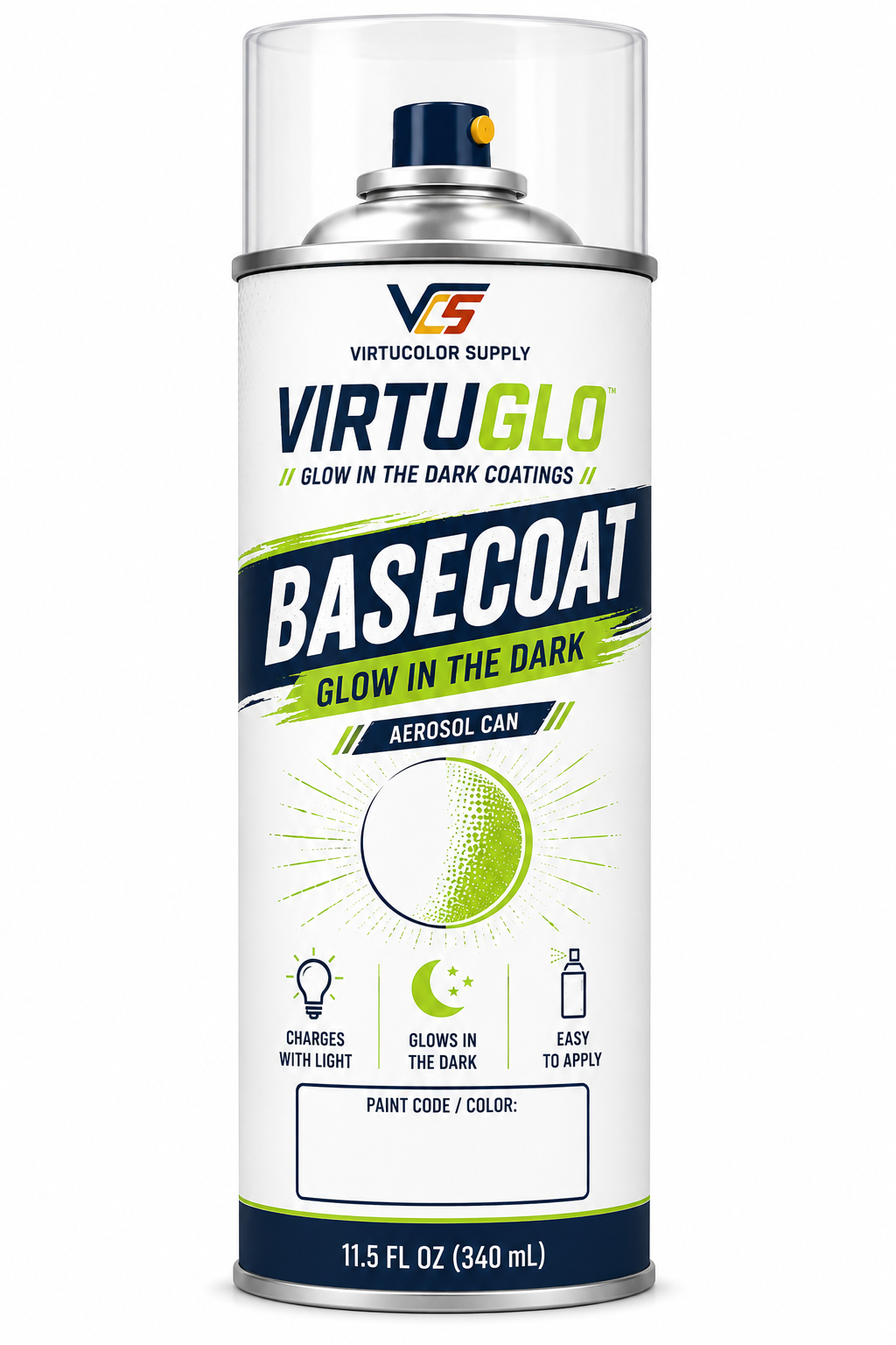 VirtuGlo Signal Green Basecoat Glow In The Dark Paint