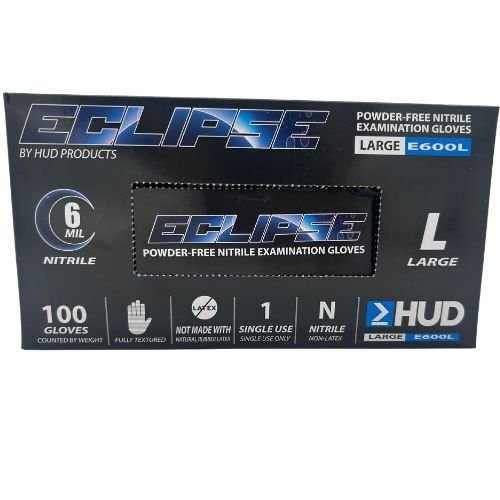 Eclipse E600 Black Nitrile Disposable Gloves | Box of 100 - VirtuColor Supply