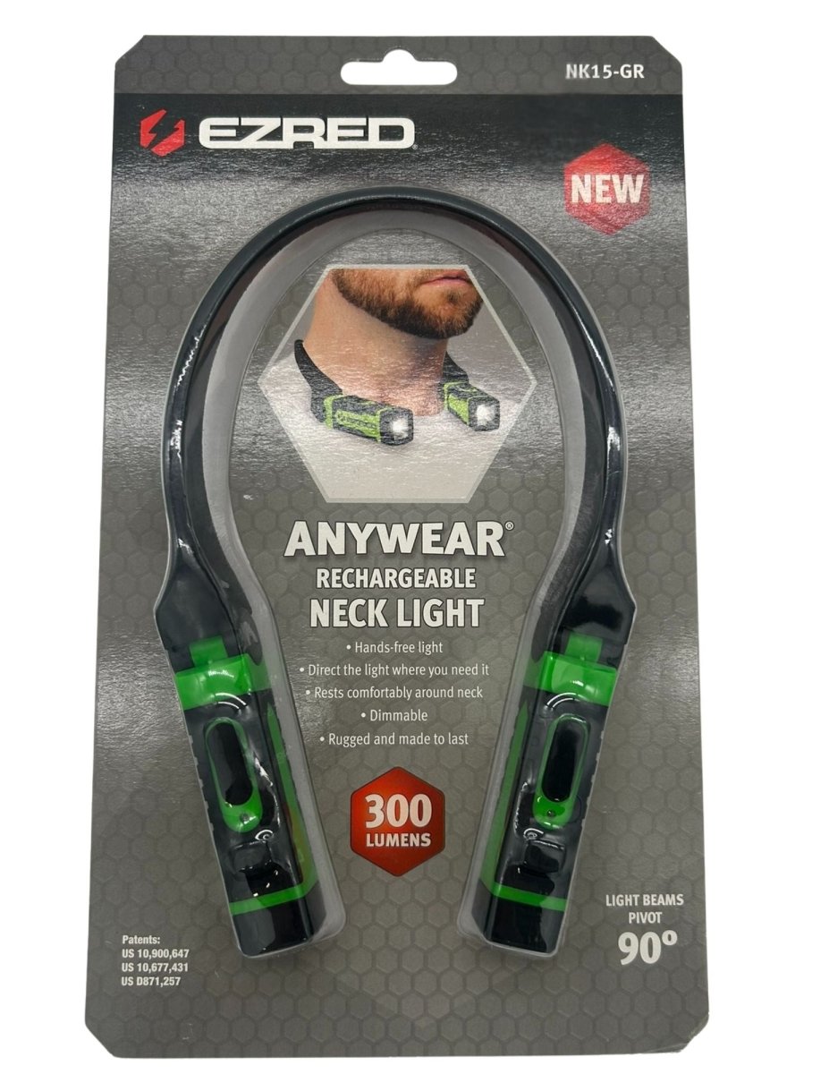 EZRED NK15 Green 300LM Dimmable Rechargeable Neck Light | Clearance Item - VirtuColor Supply