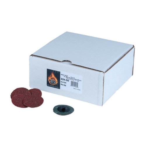 High Teck 2 in 24 Grit Quick Change Sanding Discs, 50 pcs - VirtuColor Supply
