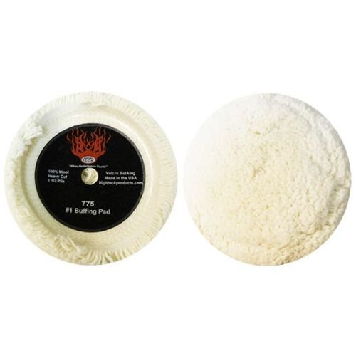High Teck 775 7.5" Dia Wool Buffing Pad with Velcro Backing - VirtuColor Supply