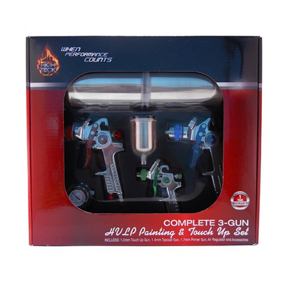 HIGH TECK Complete 3 - Gun HVLP Paint & Touch Up Set - VirtuColor Supply