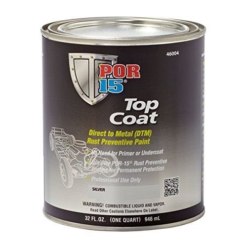 POR - 15® 46004 Quart Silver Top Coat DTM Paint - VirtuColor Supply