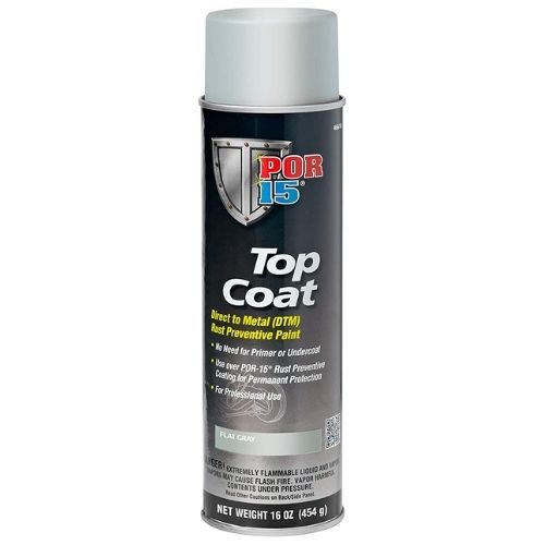 POR-15® 46618 Flat Gray Top Coat DTM Paint, 14 oz Aerosol Can