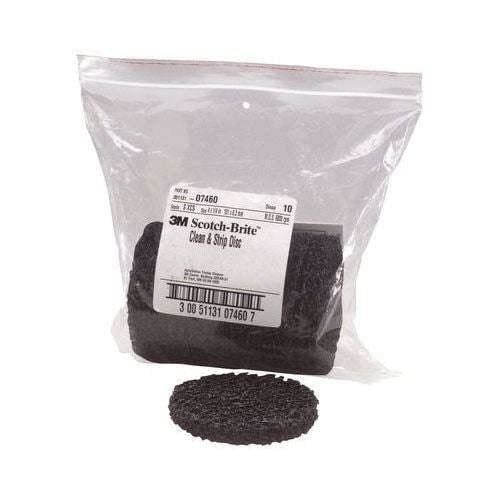 Scotch - Brite™ 07460 4" Black Non - Woven Clean and Strip Disc, Box of 10 - VirtuColor Supply