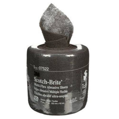 Scotch - Brite 07522 8 in x 20 ft Multi - Flex Gray Abrasive Sheet Roll - VirtuColor Supply