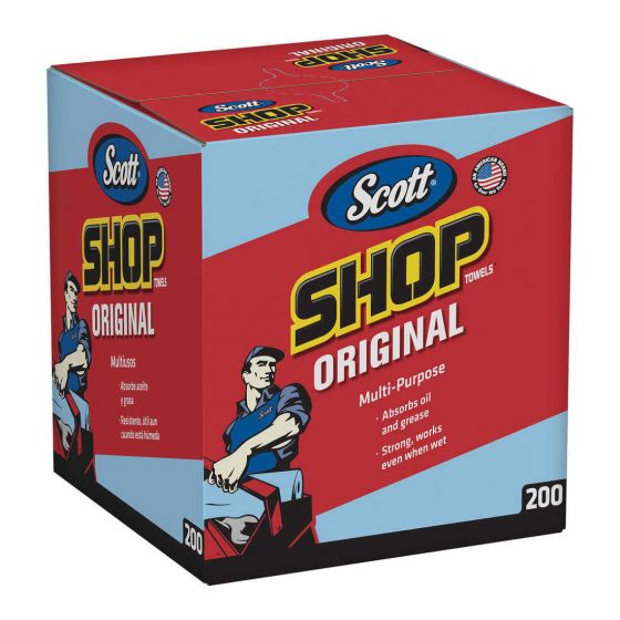 Scott™ 75190 Multi - Purpose Blue Shop Towel, 200 Per Box - VirtuColor Supply