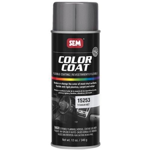 SEM 15253 Color Coat Titanium Metallic, 16 oz | Aerosol | Auto Interior Paint - VirtuColor Supply