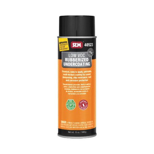 SEM® 40523 Low VOC Black Rubberized Undercoating, 24 oz Aerosol - VirtuColor Supply