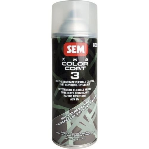 SEM 83013 Color Coat 3 Satin Gloss Clear, 16 oz | Aerosol | Auto Interior Paint - VirtuColor Supply