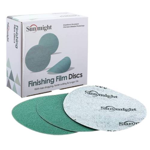 Sunmight 6 Inch 120 Grit Green Film Grip Sanding Disc, 50 pk - VirtuColor Supply