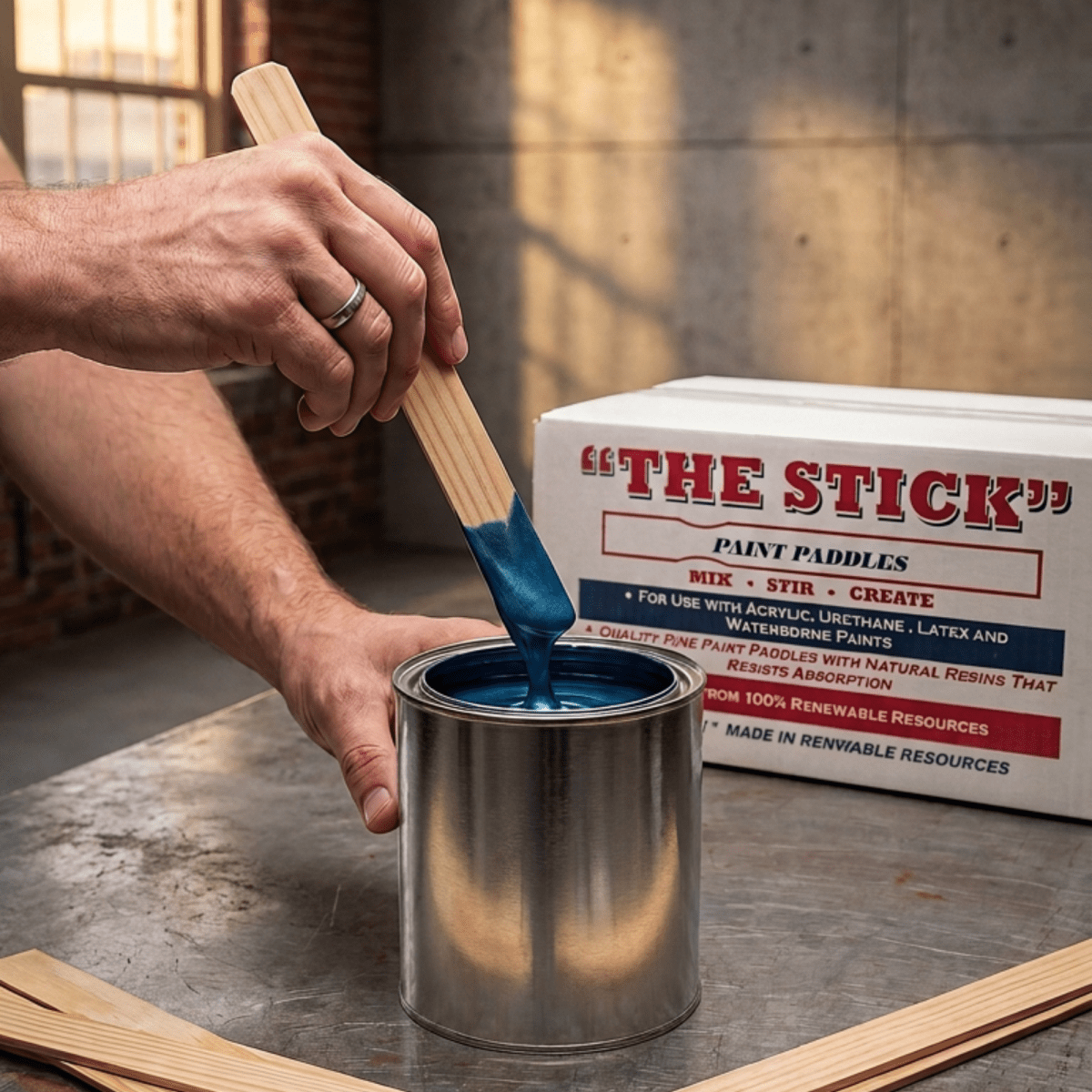 12 in Wood Paint Sticks, Economy case of 1000