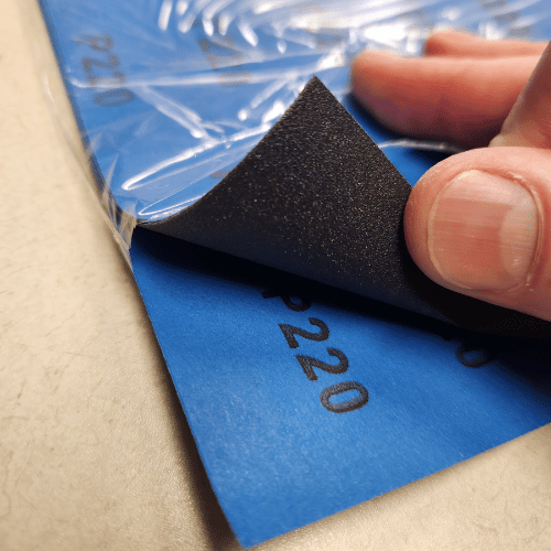 220 Grit 9x11 in Waterproof Sanding Sheet, 5 pk, High Teck*