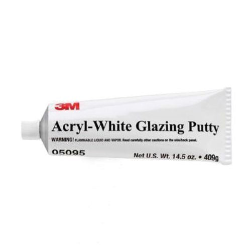 3M 05095 Acryl White Slow Spot Glazing Putty, 14.5 oz Tube