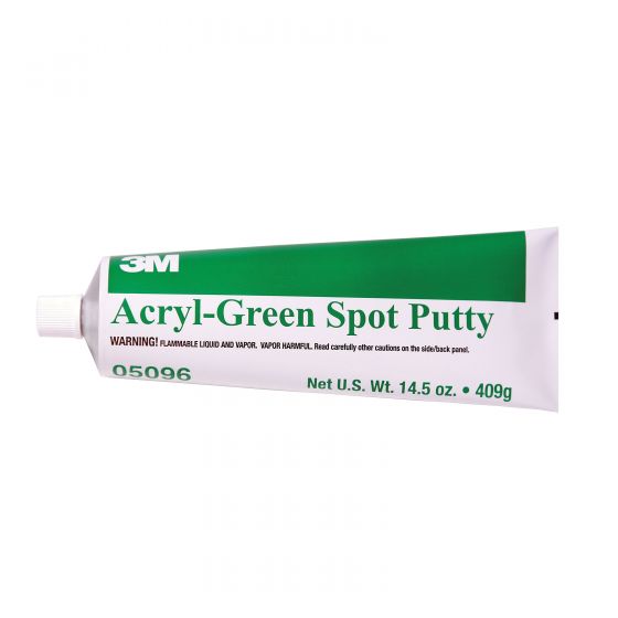 3M™ 05096 Acryl Green Fast Spot Glazing Putty, 14.5 oz Tube - VirtuColor Supply