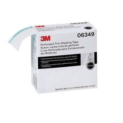 3M™ 06349 10mm Perforated Trim Masking Tape Roll, 10.94 yd x 2 in - VirtuColor Supply