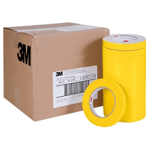 3M™ 06652 0.75" Yellow Automotive Masking Tape, Case of 48 - VirtuColor Supply