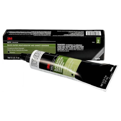 3M™ 08008 Black Super Weatherstrip and Gasket Adhesive 5 oz Tube - VirtuColor Supply