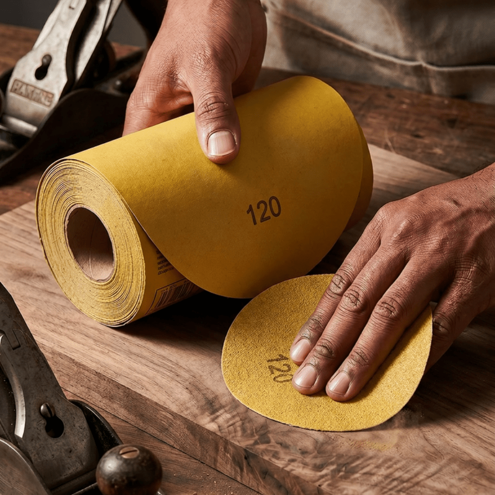 3M 09311 6 in 80 Grit Gold PSA Sanding Disc Roll, 100 per Roll