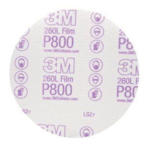 3M 800 Grit 6" Finishing Film Disc, White Aluminum Oxide, Box of 100