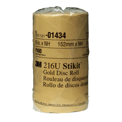 3M 01434 6 in 400 Grit Gold PSA Sanding Disc Roll, 175 per Roll