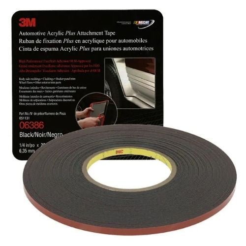 3M™ 6386 1/4 in Black Attachment Tape