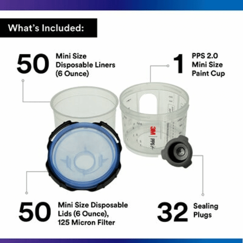 3M™ PPS™ 2.0 6.8 oz Mini Lid and Liner Kit, 26314, 125 Micron Filter