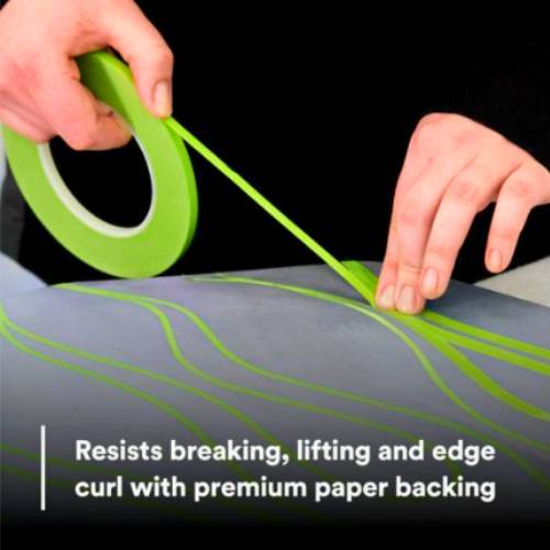 3M 26344 0.25" (6 mm) Green Automotive Masking Tape Roll - VirtuColor Supply