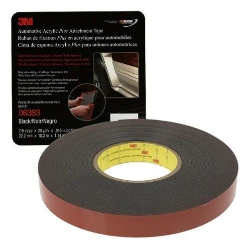 3M™ 6383 7/8 in Black Attachment Tape - VirtuColor Supply