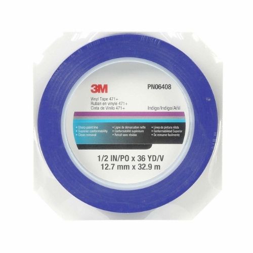 3M Scotch 1/2 in Fine Line Purple Masking Tape #06408, 36 yd Roll