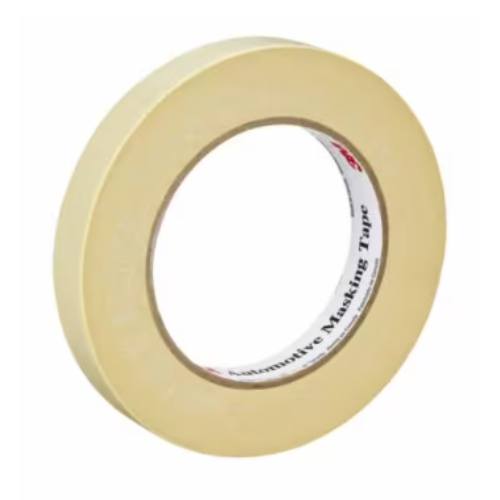 3M 6545 3/4" Tan Automotive Masking Tape, Case of 48 Rolls - VirtuColor Supply