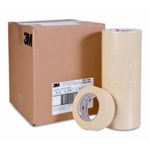 3M 6548 2.0" Tan Automotive Masking Tape, Case of 24 Rolls - VirtuColor Supply