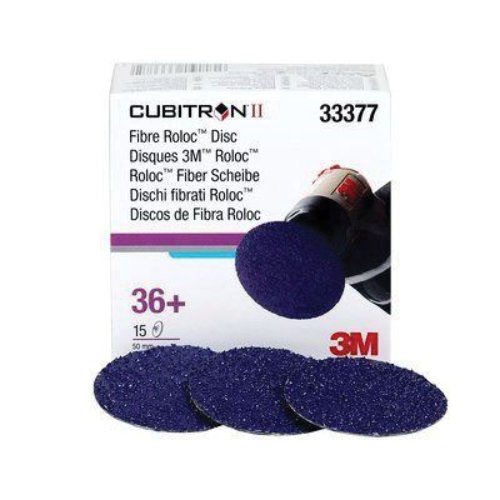 3M Cubitron II 2" 36 Grit Quick - Change Grinding Disc #33377, Box of 15 - VirtuColor Supply