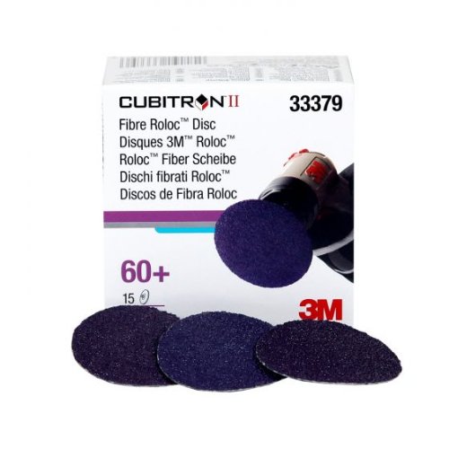 3M Cubitron II 2" 60 Grit Quick - Change Grinding Disc #33379, Box of 15 - VirtuColor Supply