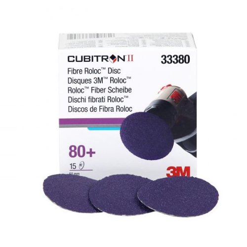 3M Cubitron II 2" 80 Grit Quick - Change Grinding Disc #33380, Box of 15 - VirtuColor Supply