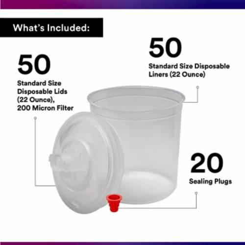 3M PPS 22 oz Standard Lid and Liner Kit, 16000, 200 Micron Filter - VirtuColor Supply