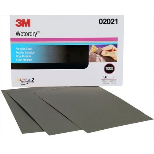 3M Wetordry™ 1000 Grit Black Silicon Carbide Abrasive Sheet #2021, 50 pc - VirtuColor Supply