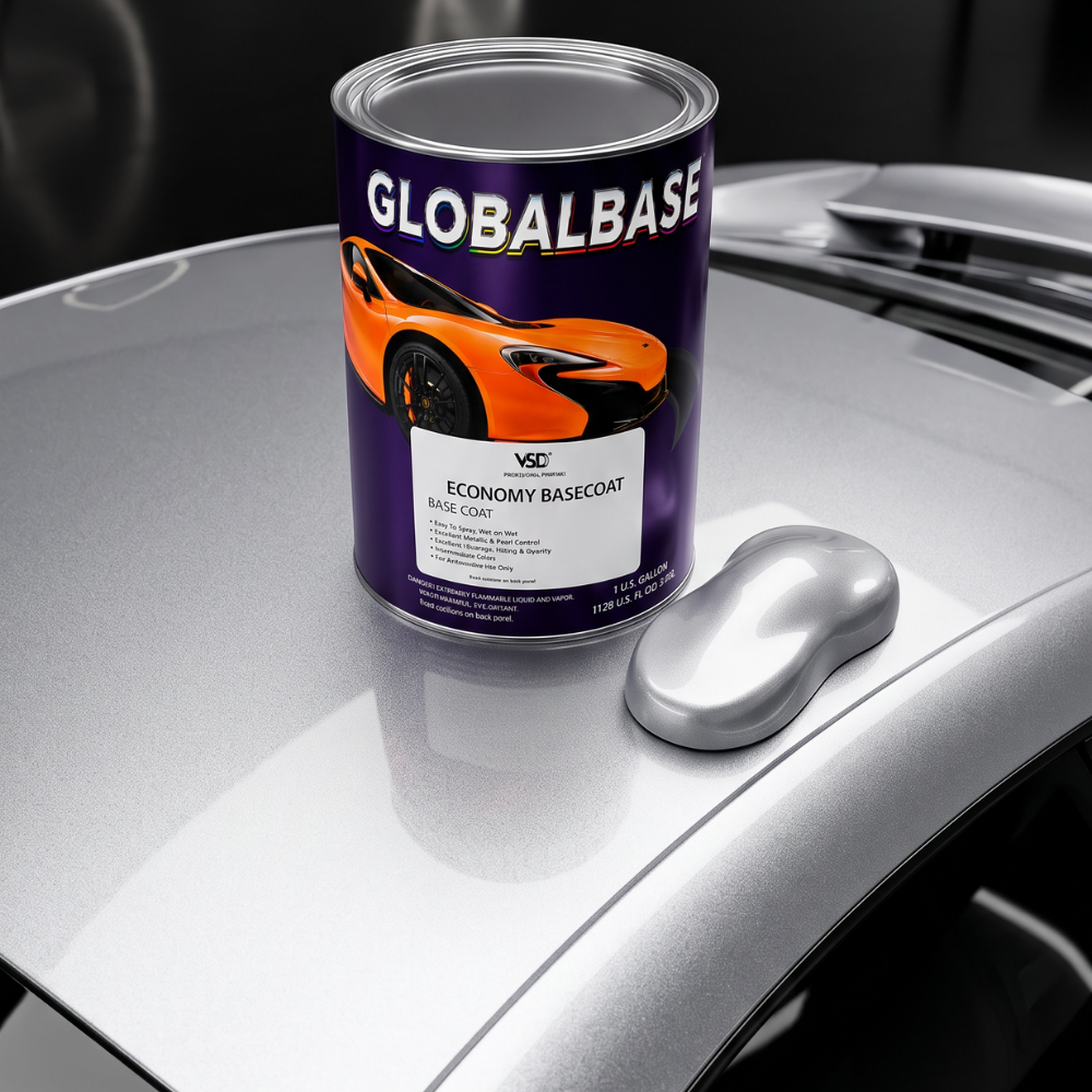 GM 519F Galaxy Silver Metallic Economy Automotive Paint, Gallon