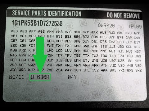 Chevrolet – Inside driver’s door jamb.located on trunk lid and trunk wall
