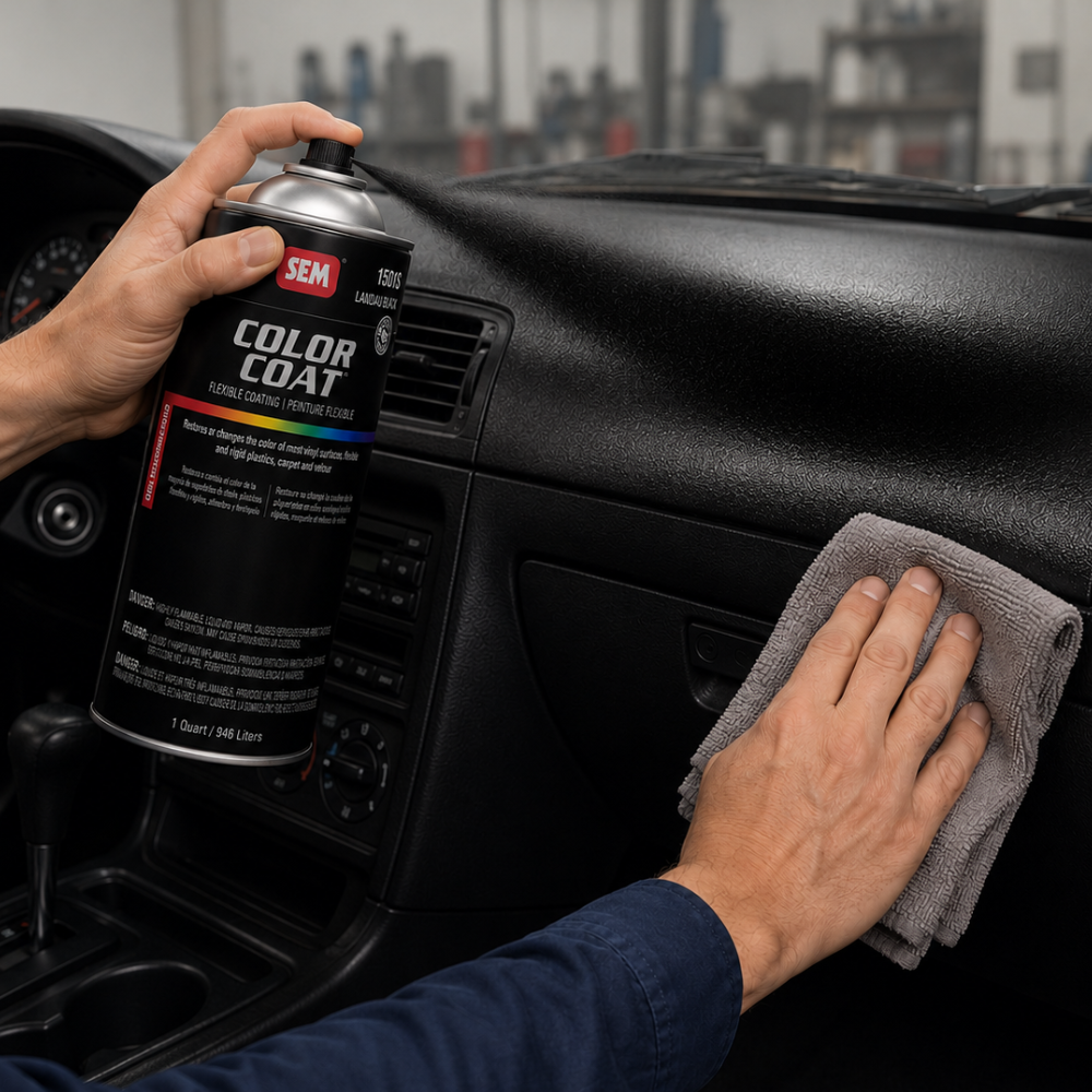 SEM 15011 Color Coat Landau Black, 1 Gallon | Auto Interior Paint