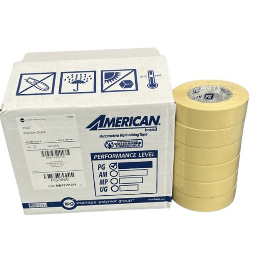 American® PG27 - 1" High Temp Beige Masking Tape, Case of 36 Rolls - VirtuColor Supply